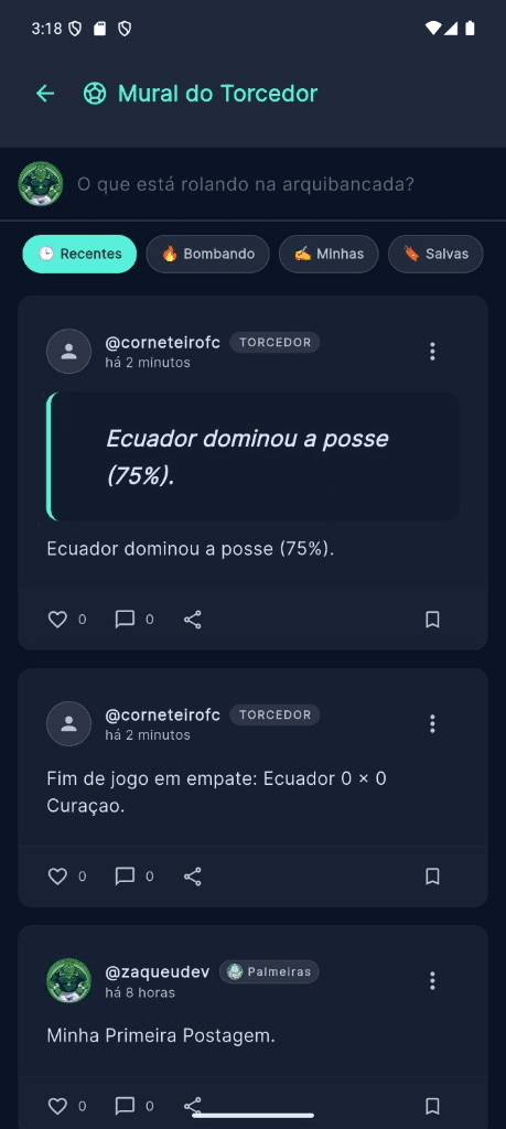 Print do mural do Corneteiro FC